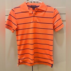 Polo by Ralph Lauren Boys Orange Striped Polo-YS(8)